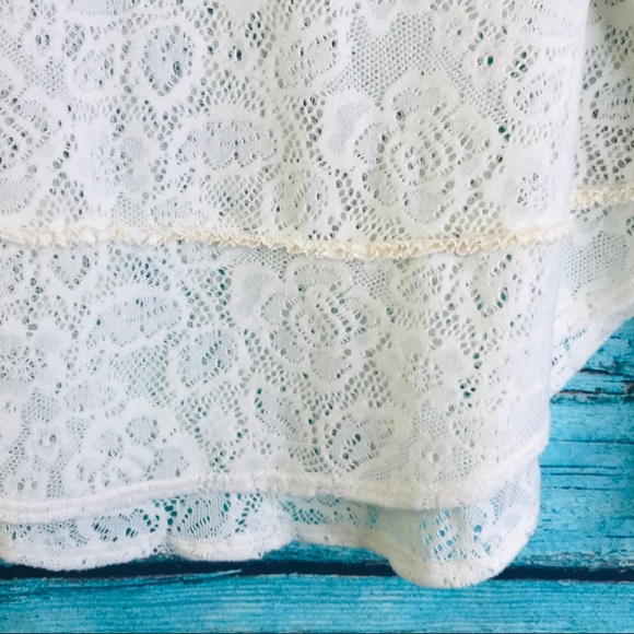 Free People Off White Lace Pullover Blouse - Picture 4 of 6